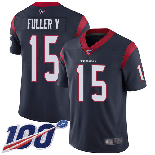 Houston Texans Limited Navy Blue Men Will Fuller V Home Jersey NFL Football #15 100th Season Vapor Untouchable->houston texans->NFL Jersey